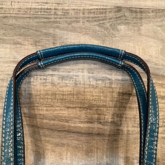 Coach 20429 Signature Teal Metallic File/Messenger Tote Bag - Picture 9 of 9